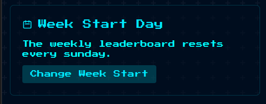 Week start interface widget.